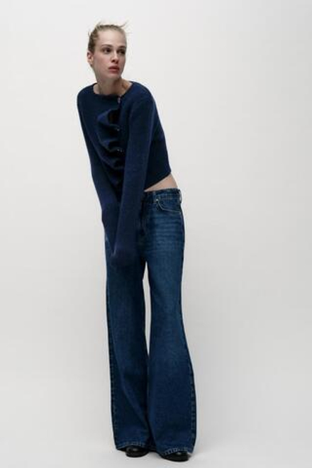 ZARA КАРДИГАН НА ЗАПАХЕ, СИНИЙ