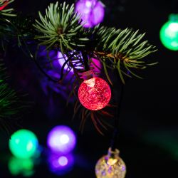 Светодиодная новогодняя гирлянда ЭРА ENIN - 25BG нить Шарики диаметр 25 мм 2 м RGB 20LED