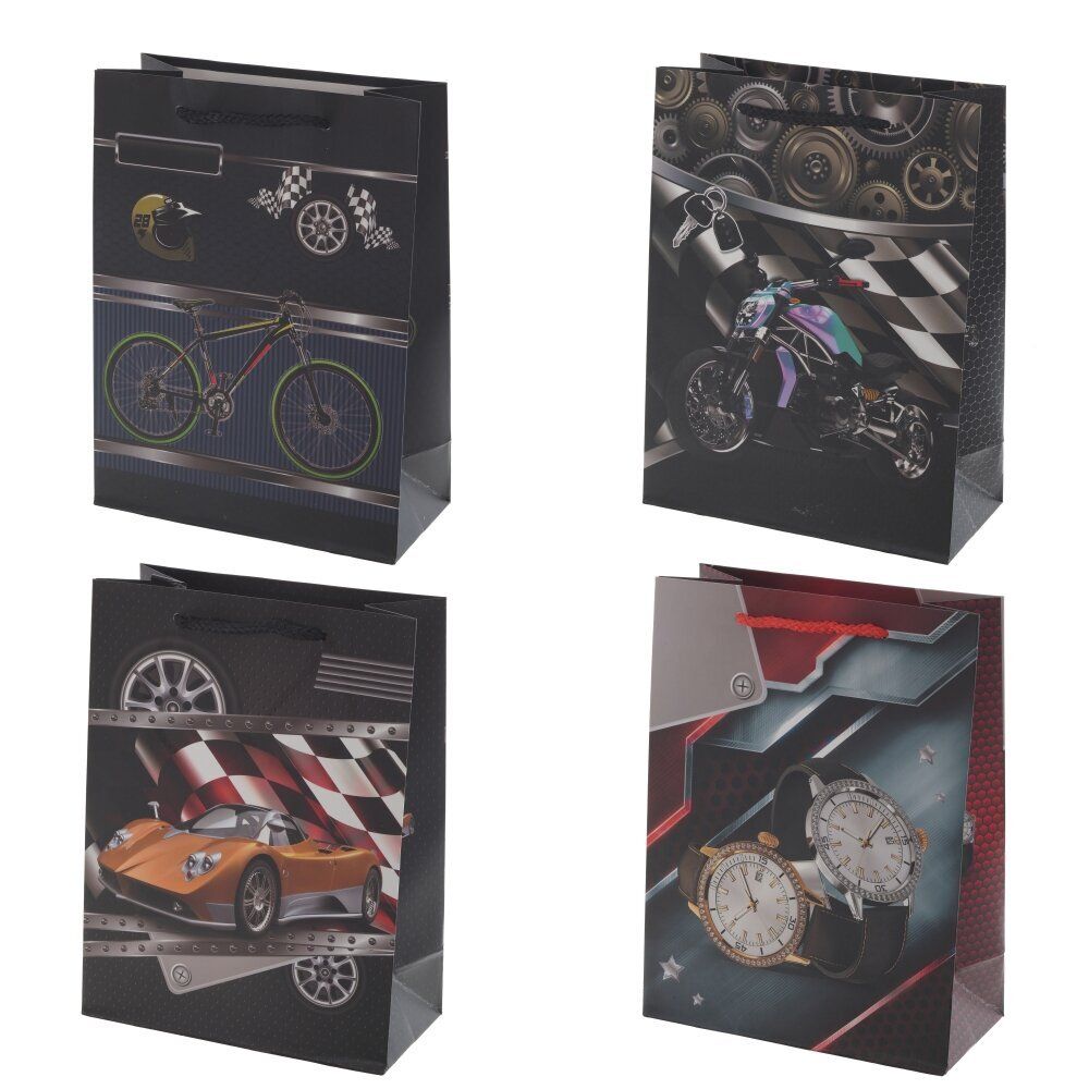 GAEM Пакет подарочный S (бумага 210г/м2, блок микс 12шт), L18 W8,5 H24 см, 4в.