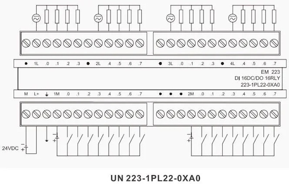 UN 223-1PL22-0XA0 МОДУЛЬ ВВОДА-ВЫВОДА РЕЛЕЙНЫХ СИГНАЛОВ EM223 16DI/16DO,24VDC/Relay