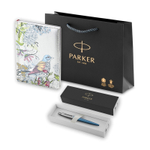 Подарочный набор: Шариковая ручка Parker Jotter + ежедневник, серебристый