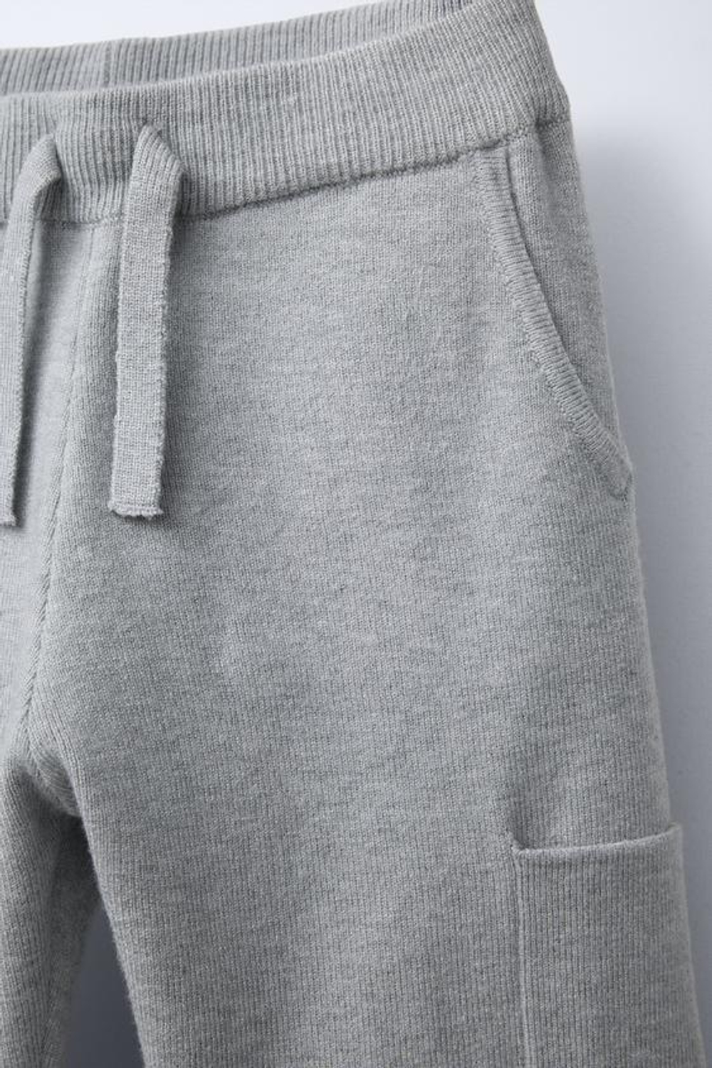 ZARA ТРИКОТАЖНЫЕ БРЮКИ-ДЖОГГЕРЫ, СЕРЫЙ С МЕЛАНЖЕВЫМ ЭФФЕКТОМ