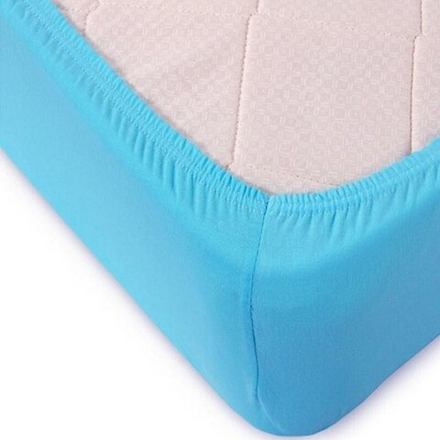 Простыня трикотажная на резинке "О. ГОЛУБОЙ", борт 20 см, 100% хлопок, Россия.