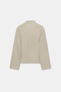 ZARA БЛЕЙЗЕР RUSTICA С ПУГОВИЦАМИ, ЗЕЛЕНЫЙ/СЕРЫЙ