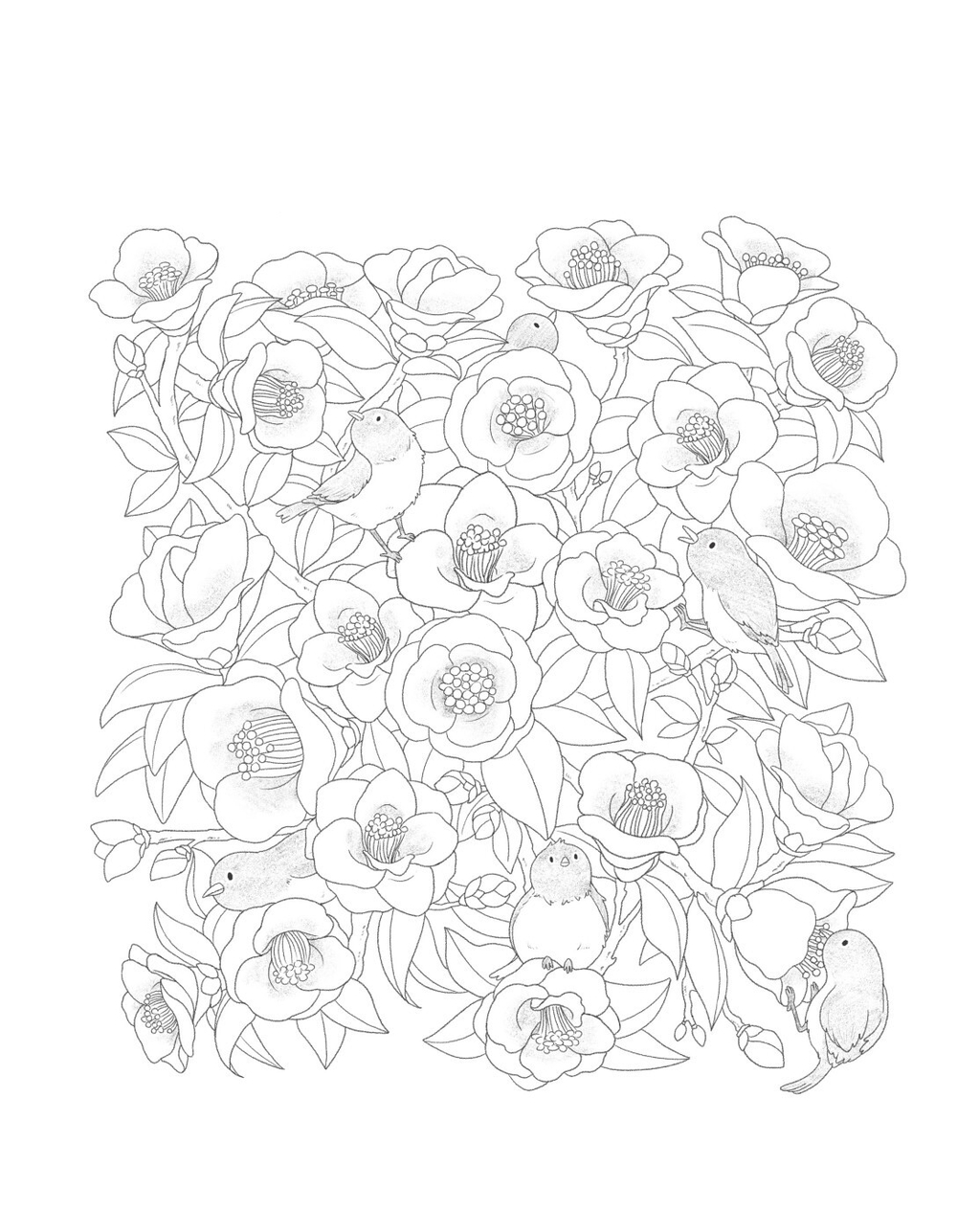 Sunlight of a spring day. Coloring Book