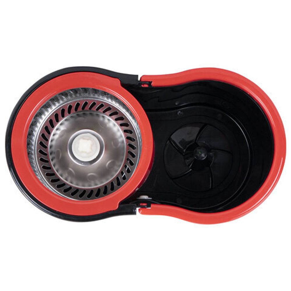 Комплект для уборки: швабра, ведро 7 л/5 л с отжимом центрифуга, 2 насадки, черный, LAIMA, 607487