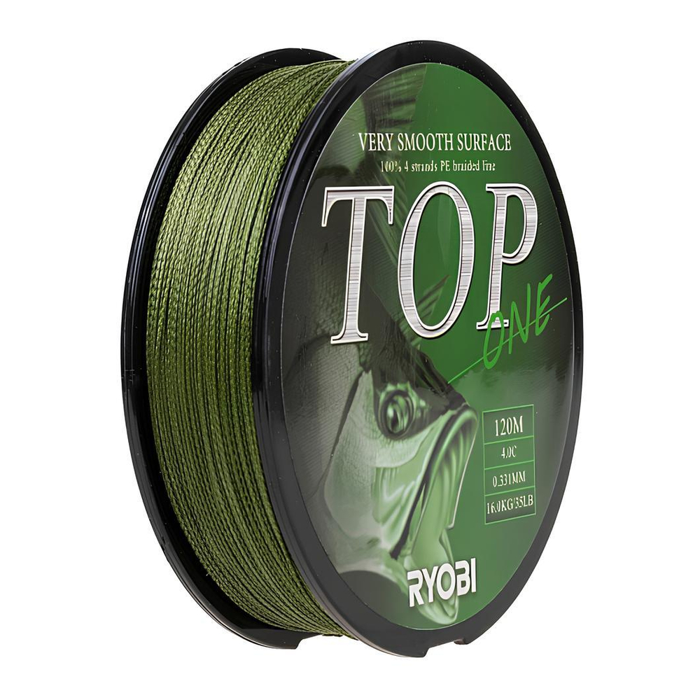 Шнур TOP PE4X-120M 4,0/d-0.331mm Dark green Ryobi