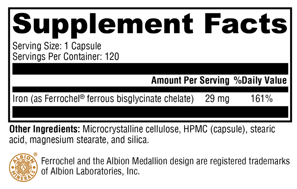 Iron Glycinate 120 Capsules