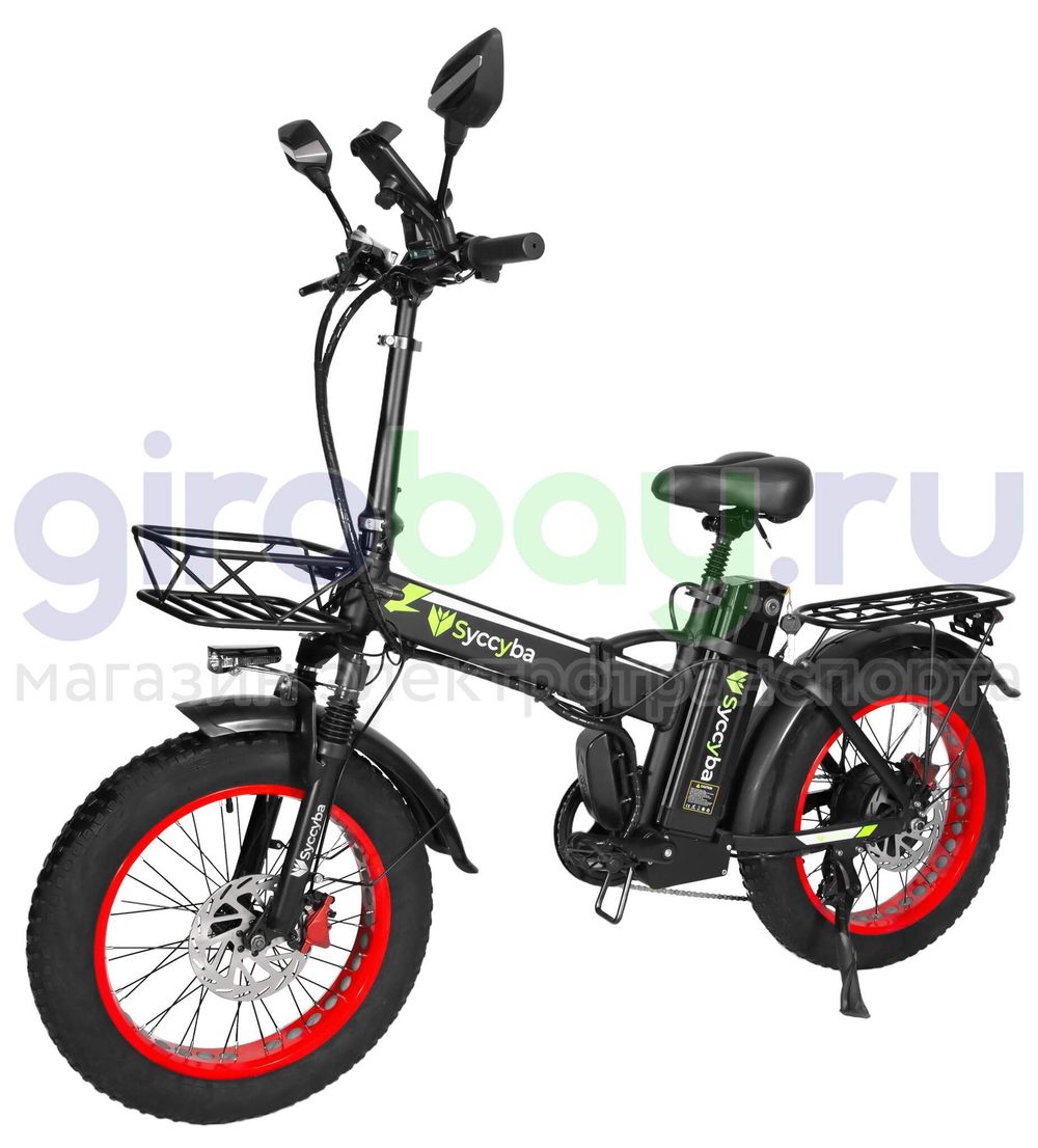 Электровелосипед Syccyba F10 Pro (48V/20Ah) - Красный обод фото №1