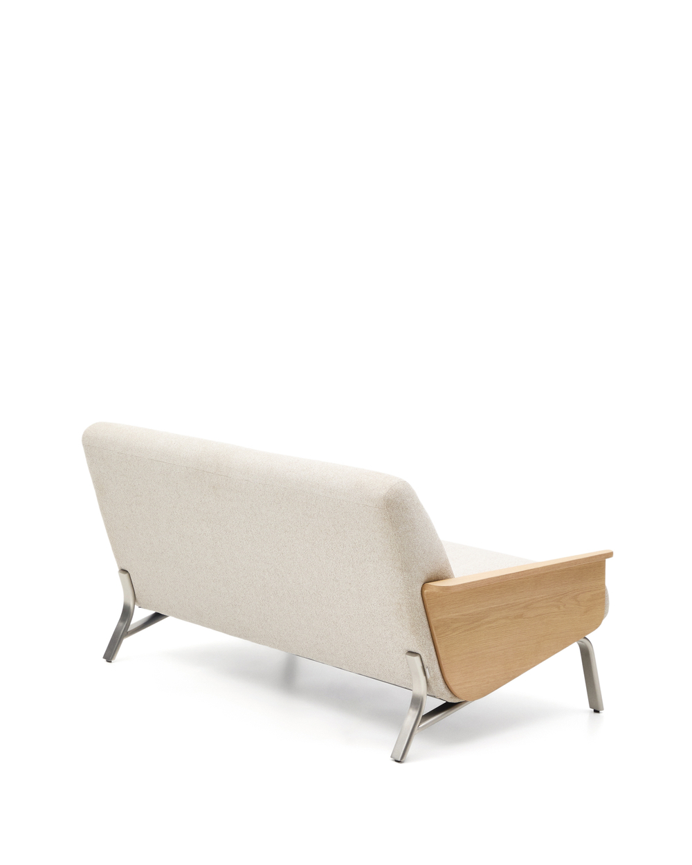 2-местный диван Amsen бежевый с подлокотниками из шпона дуба