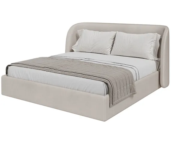 Кровать двуспальная Classic 180 см (молочный, велюр)
