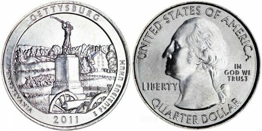 США 25 центов 2011 Квотеры «Парки США» 6 - Геттисберг