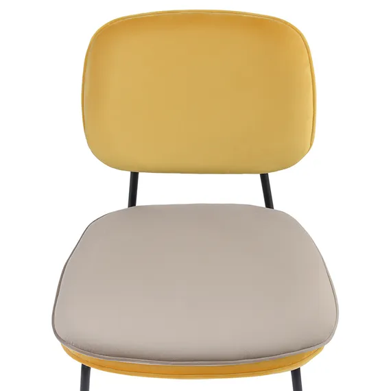 Стул Pea, велюр, желтый/бежевый