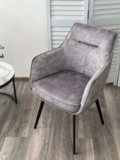 Стул RENLY 180 град. поворот. 7525-180 Серый, велюр / Черный