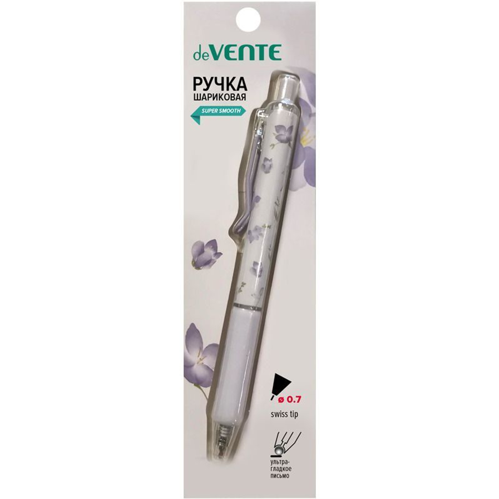 Ручка шар. deVENTE "Aroma Flowers", 0,7мм, рез.держатель, синяя,с ароматом фрезии, блистер