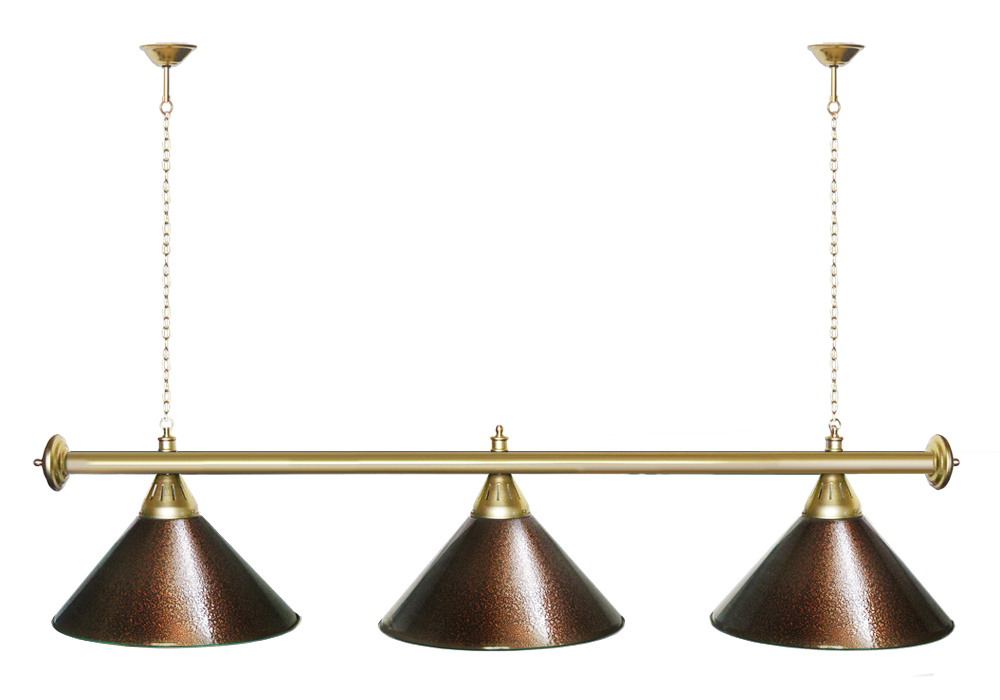 Лампа STARTBILLIARDS 3 пл. (плафоны зеленые,штанга золотая,фурнитура золото)