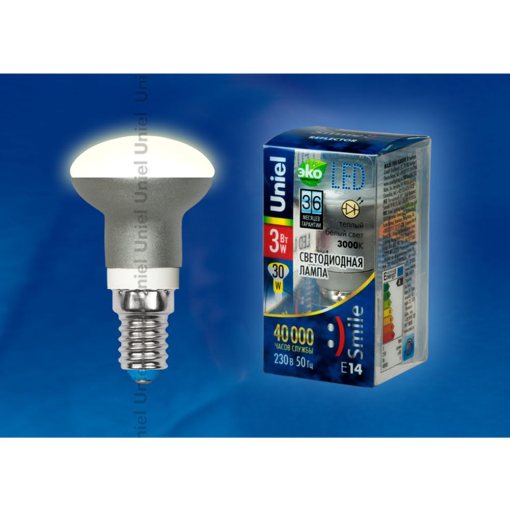 LED-R39-3W/WW/E14/FR ALS01SL Лампа светодиодная. Форма рефлектор, матовая колба. Материал корпуса алюминий. Цвет свечения теплый белый. Серия Alumin