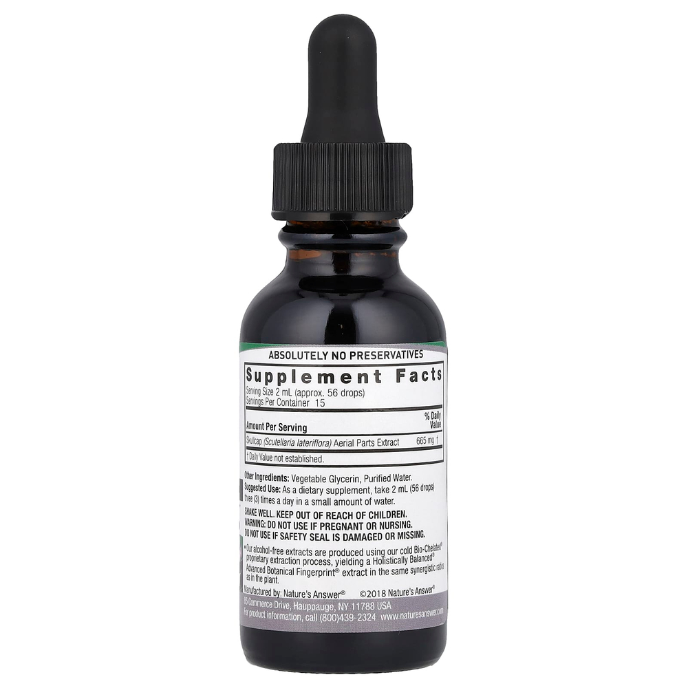 Nature's Answer, Экстракт шлемника, без спирта, 665 мг, 30 мл (1 жидк. Унция)