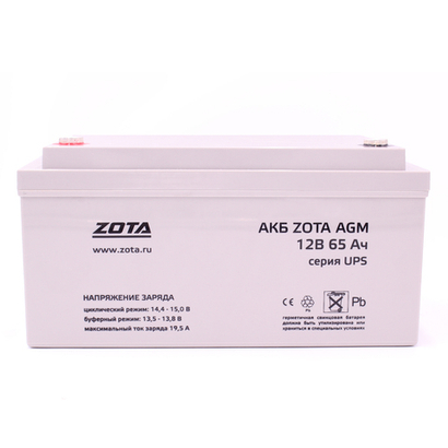 Аккумуляторная батарея АКБ ZOTA AGM 65-12 (65 А-час)