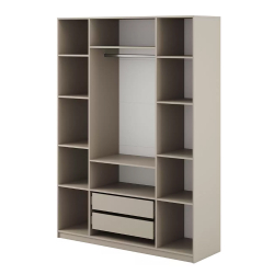 Шкаф распашной с наполнением (11 полок + 2 ящика + штанга) ШК 5 (1600), Меланж