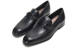 FERRAGAMO GANCINI Leather Casual Leather Shoes Men"s Black