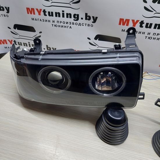 Передние фары Angel Eyes для Toyota Land Cruiser 80 (90-97) Black