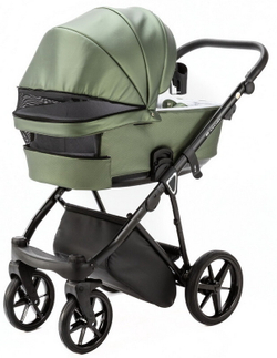 Детская коляска Adamex Belissa Deluxe 2 в 1 B-SM14 (ЗЕЛЁН.ПЕРЛ.КОЖА)