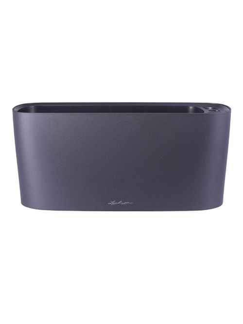 Кашпо Lechuza "Delta Complete charcoal metallic" (пластик), 40x15xH18 см