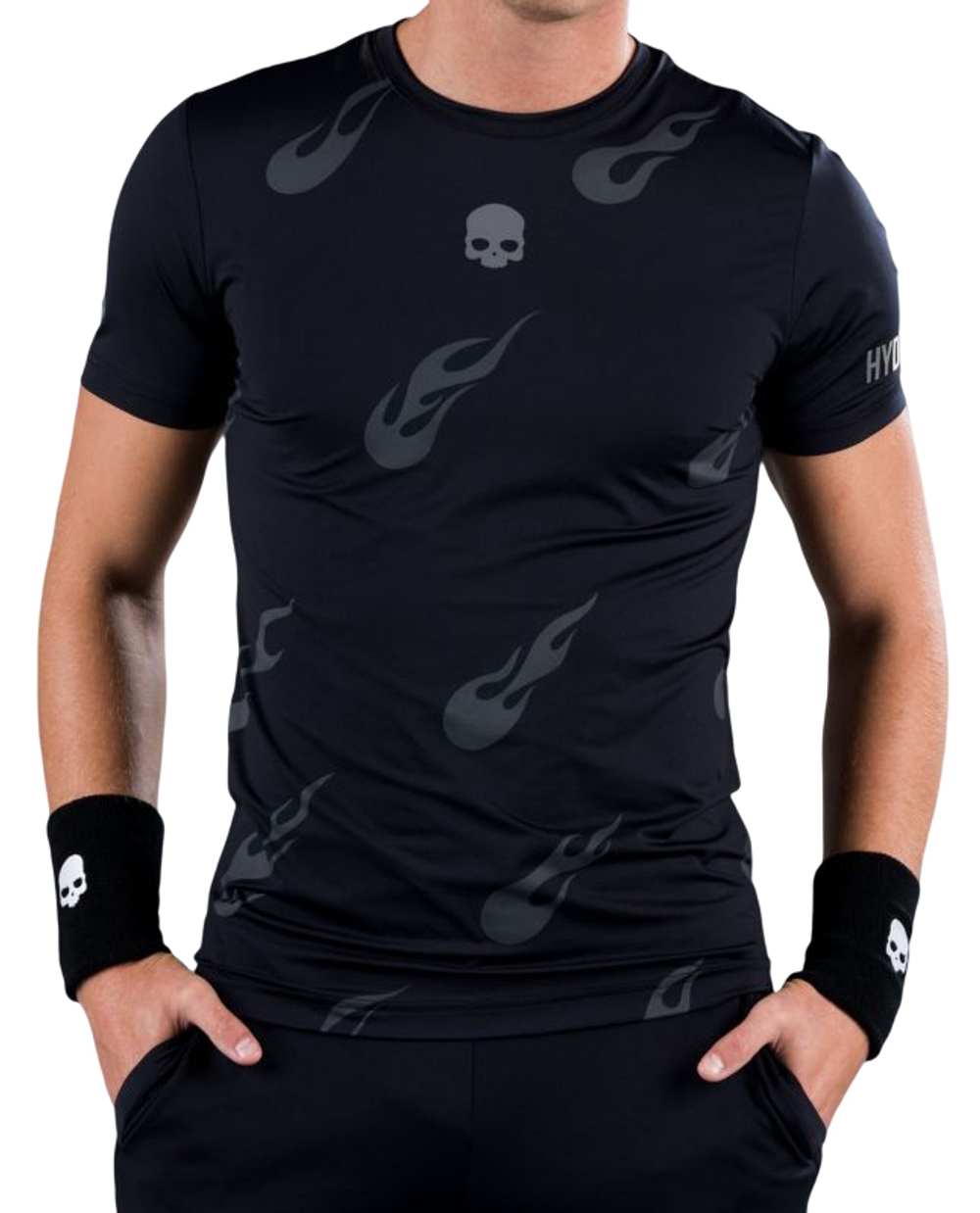 Мужская теннисная футболка Hydrogen Flames Tech Tee Man - black