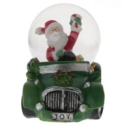 GAEM Фигурка декор в стекл шаре "Дед Мороз на машине", D 4.5 см, L7,5 W5 H7 см