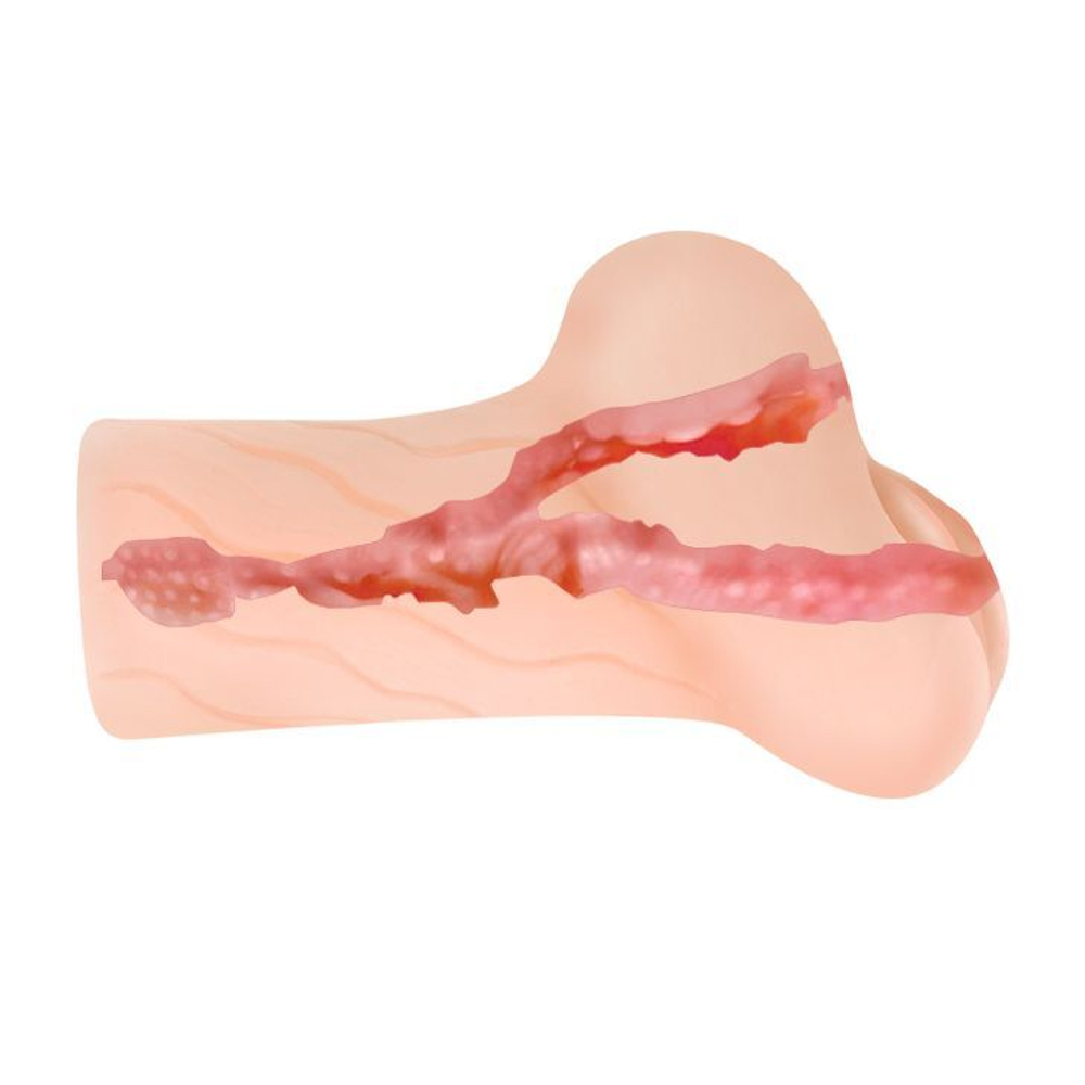 Телесный мастурбатор Jill - вагина и анус (Цвет: телесный)