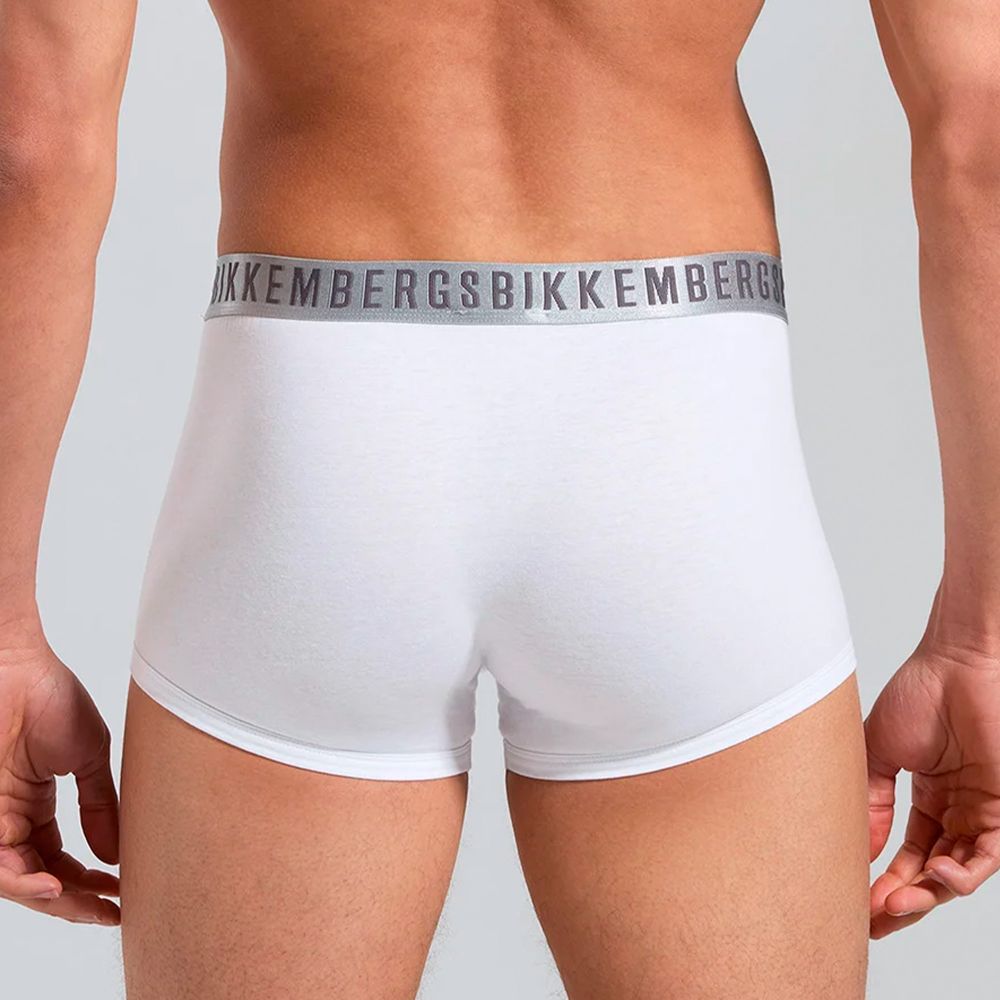 Мужские трусы боксеры белые набор 2в1 Bikkembergs SILVER BKK1UTR11BI