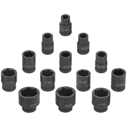 Набор головок ударных 13пр.,1/2''(10, 12-15, 17, 19, 21, 22, 24, 27, 30, 32мм), на пластиковом держателе ILOforce IF-4139MPB