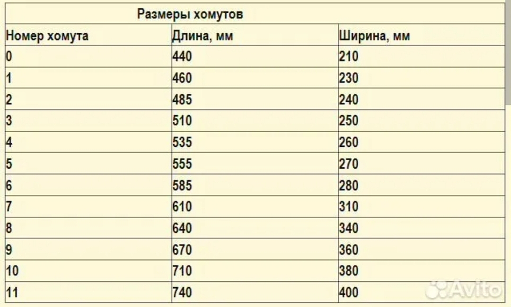 Хомут рабочий (бежевый) размер от 2 до 8