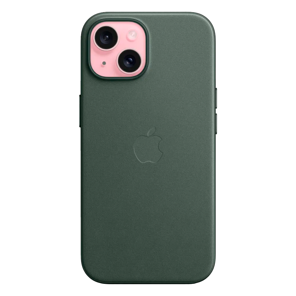 Тканевый чехол с поддержкой MagSafe Apple FineWoven Case для iPhone 15, Evergreen (Вечнозеленый)