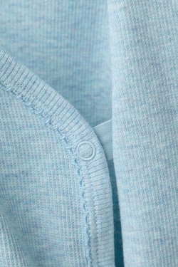 ZARA НАБОР ИЗ ТРЕХ БОДИ В РУБЧИК С ВЫРЕЗОМ КИМОНО, ЦВЕТ МОРСКОЙ ВОЛНЫ