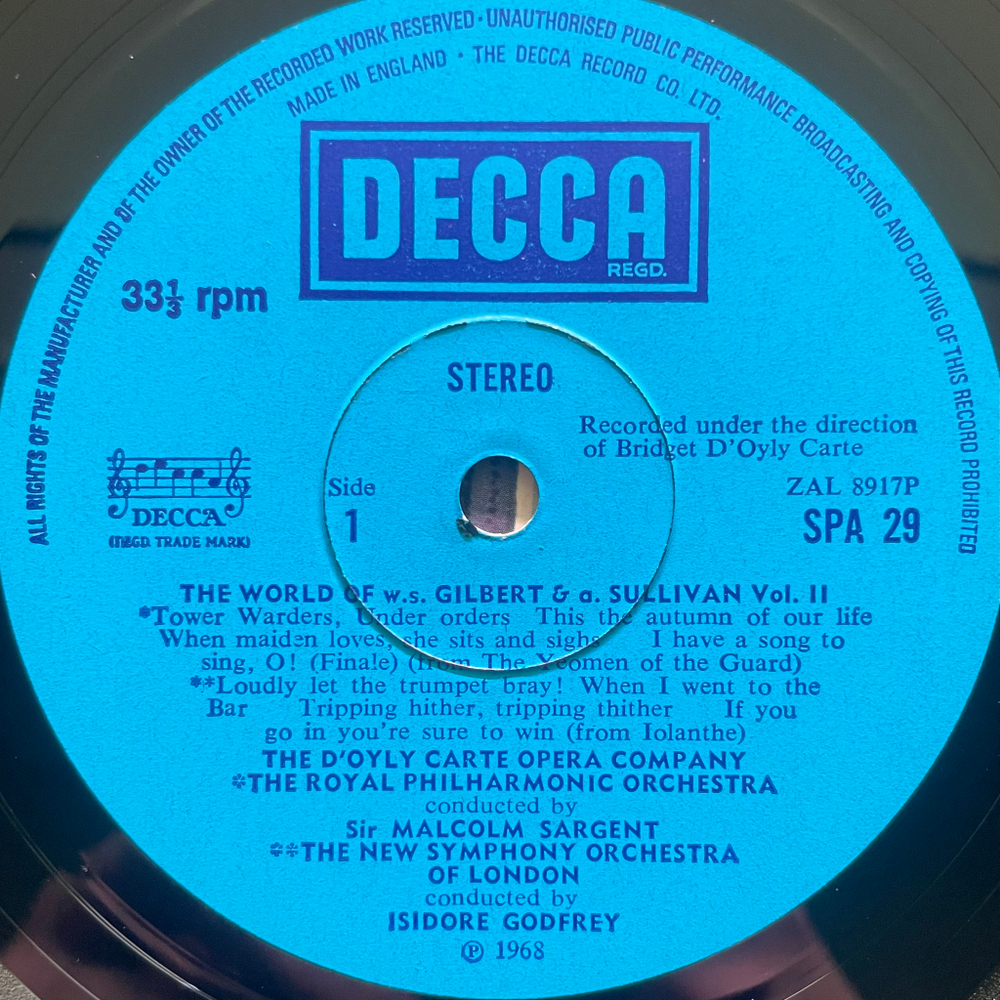 W. S. Gilbert & A. Sullivan ‎– The World Of W.S. Gilbert & A. Sullivan - Vol. 2 (Англия)