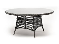 "Эспрессо" плетеный круглый стол, диаметр 150 см, цвет графит