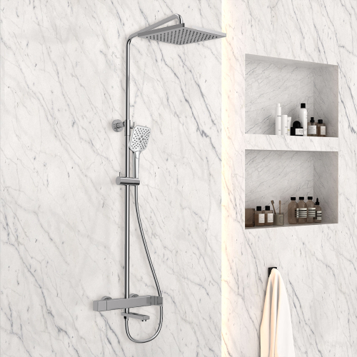 Душевая стойка Vincea Cube VSFS-1C1CH с изливом, хром