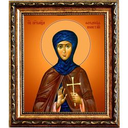 Феодосия Константинопольская преподобномученица, дева. Икона на холсте.
