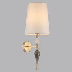 5040/1W CLASSIC ODL24 441 античн.бронза/беж.абажур/металл/керамика Бра E27 1*60W HOMI