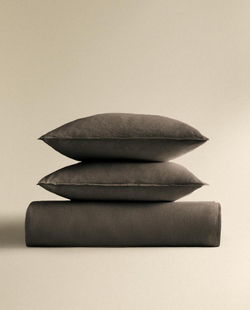 ZARA HOME ОДНОТОННЫЙ ПОДОДЕЯЛЬНИК, КОРИЧНЕВЫЙ