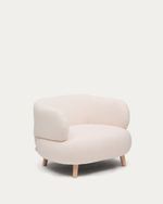 Кресло Luisa из экрю-букле с ножками из массива бука, 90 см