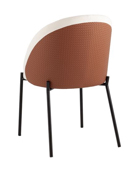 Стул обеденный Monro бежевый с коричневой экокожей