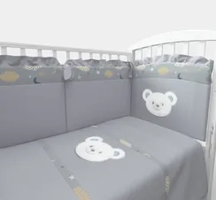 Набор в кровать для новорожденных Lollycottons Deni, Серый