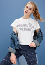 Футболка жен. AERONAUTICA 1849 белый лого точками