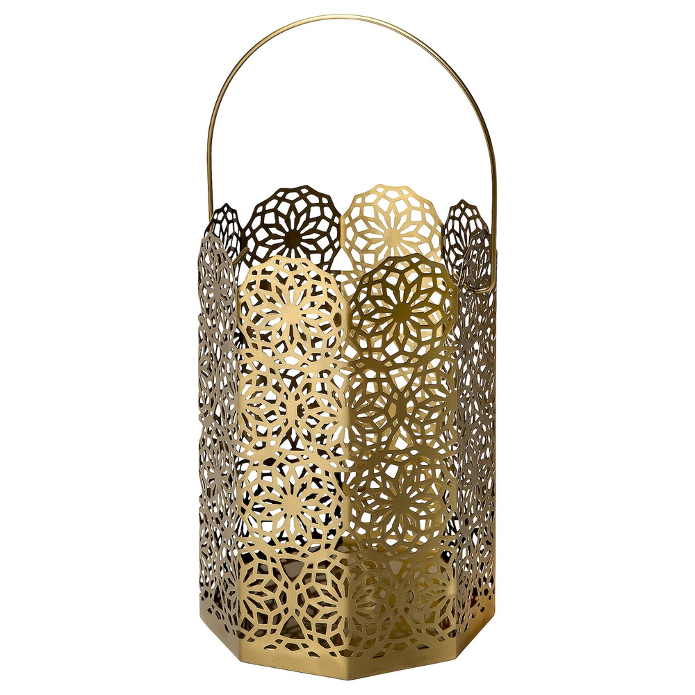 IKEA GOKVÄLLÅ  (ИКЕА ГОКВÄЛЛÅ)  -  Фонарь, золотого цвета, 16x16x24 см