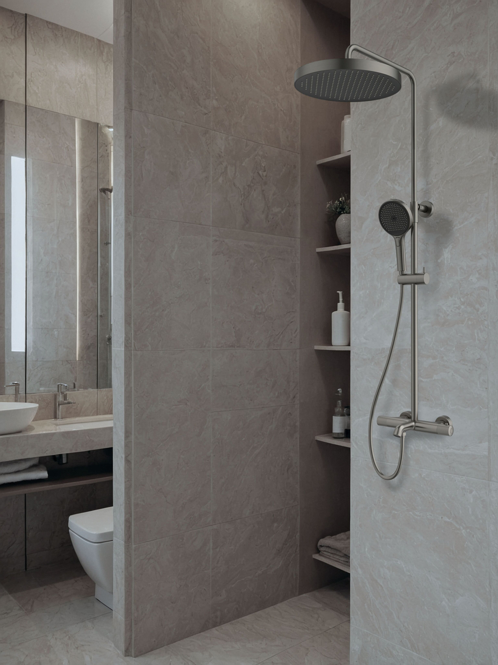 Душевая система с термостатом AltroBagno Bilancia 030428 GM