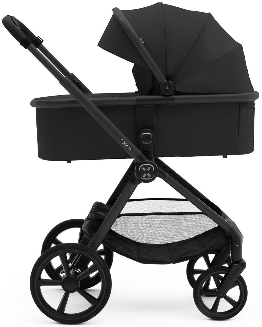 Коляска Agex Life 3 в 1 матовая рама с автокреслом i-Safe S Grey ALB583 Black (Черный)