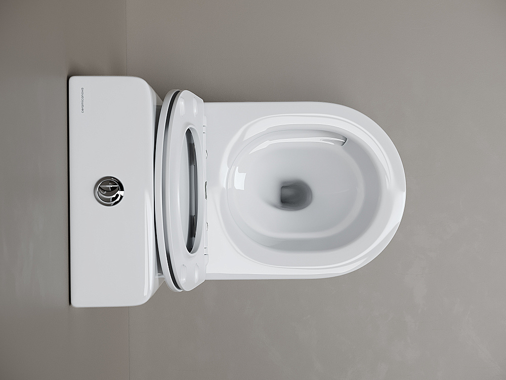 Унитаз напольный Ceramica Nova Highlight CN1802T-B/CN1802T-T белый, безободковый, с крышкой микролифт, слив торнадо